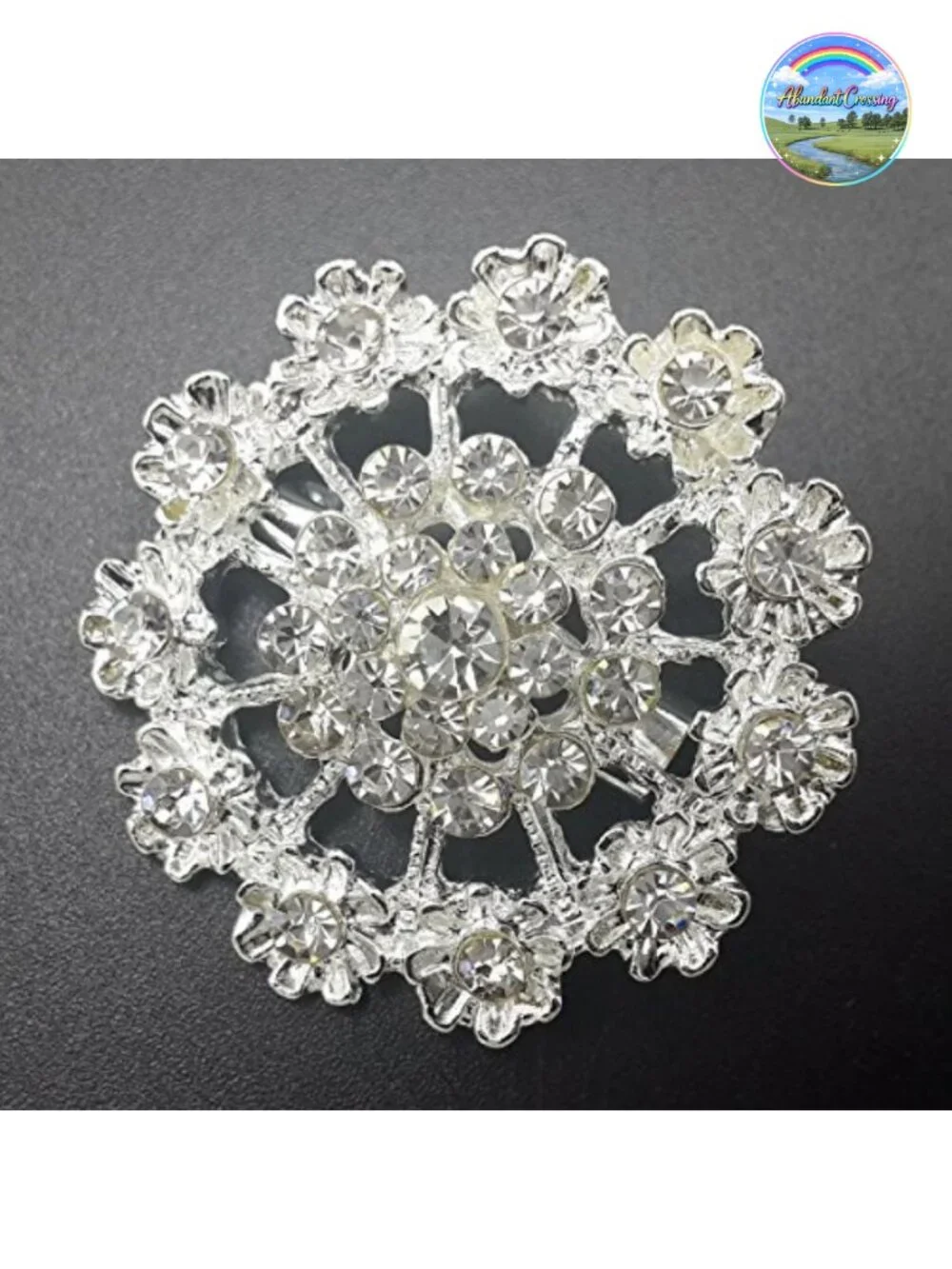 24pc Rhinestone Flower Brooch Set Gold Plated Brooches for Wedding Bouquet